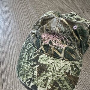 Bass Pro Shops Green Camo Hat with Pink Logo